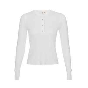 AMO Thermal Henley NWT Natural White Long Sleeve $158